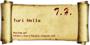 Turi Hella névjegykártya